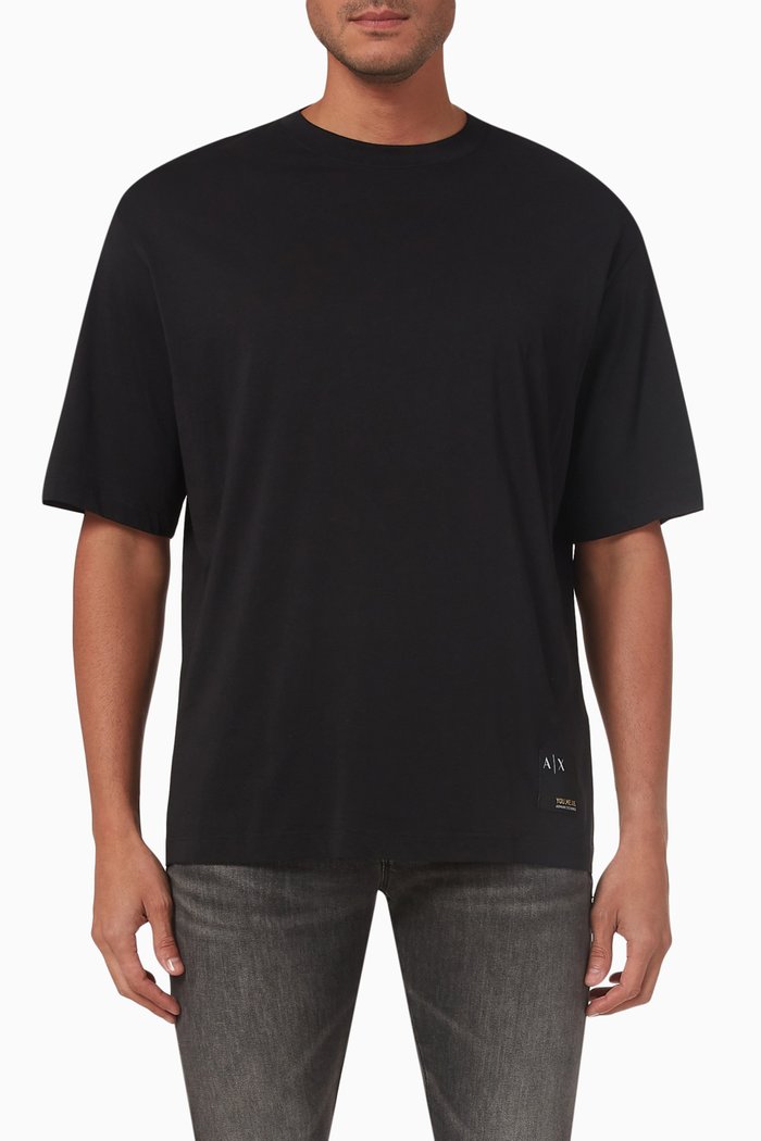 

Logo Patch T-shirt in Cotton, Black