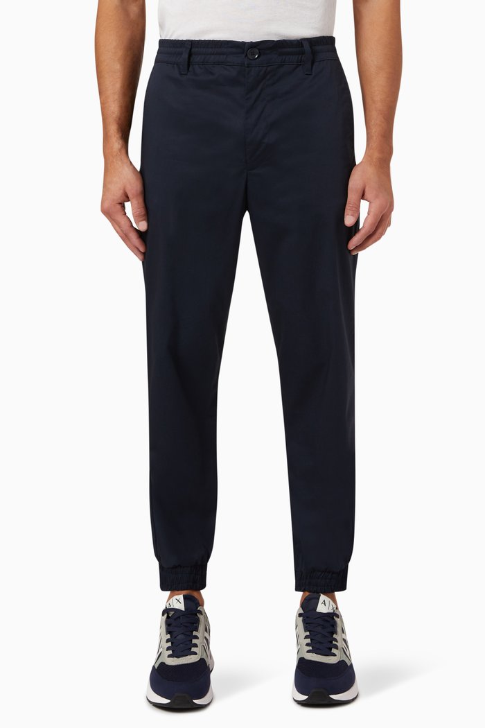 

Banded Cuff Joggers in Cotton, Blue