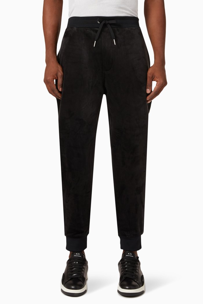 

Velvet Sweatpants in Cotton, Black