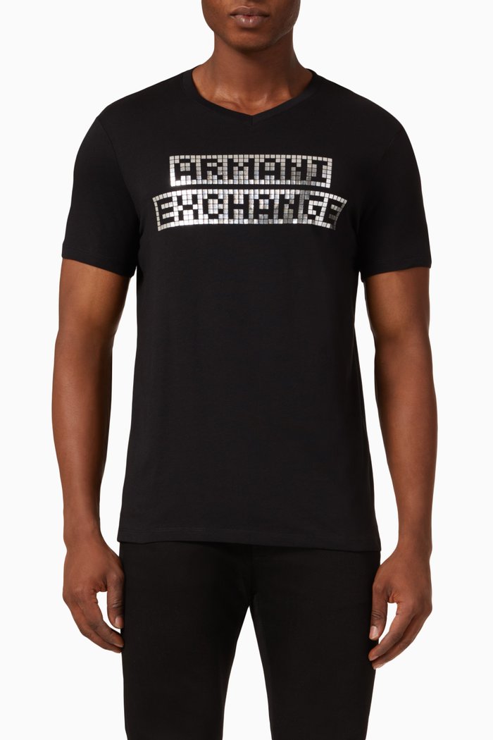 

Logo Print T-Shirt in Cotton, Black