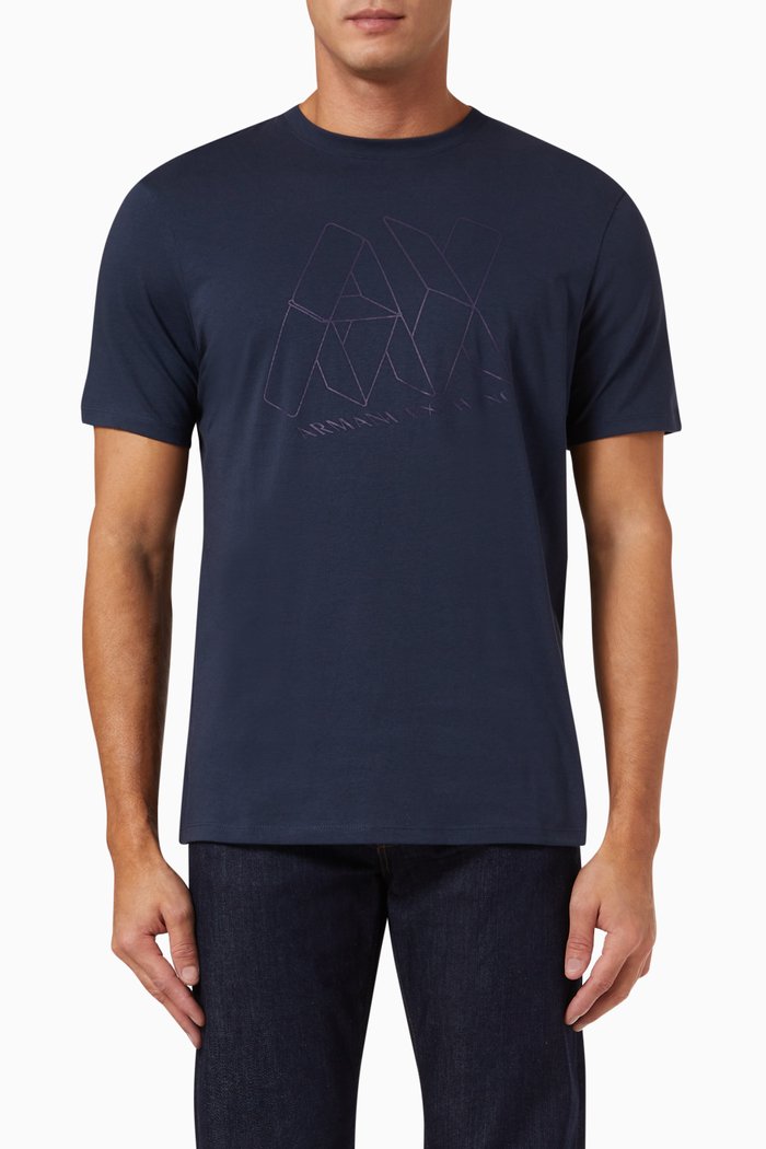 Logo T-shirt in Cotton, Blue