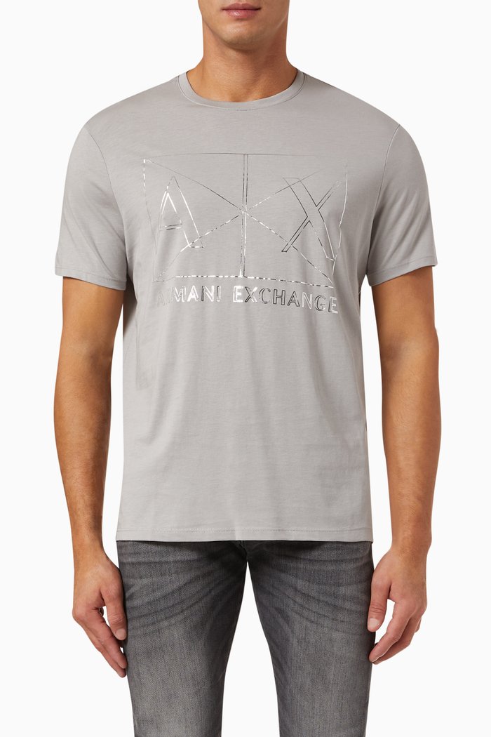 

Logo Print T-Shirt in Cotton, Blue
