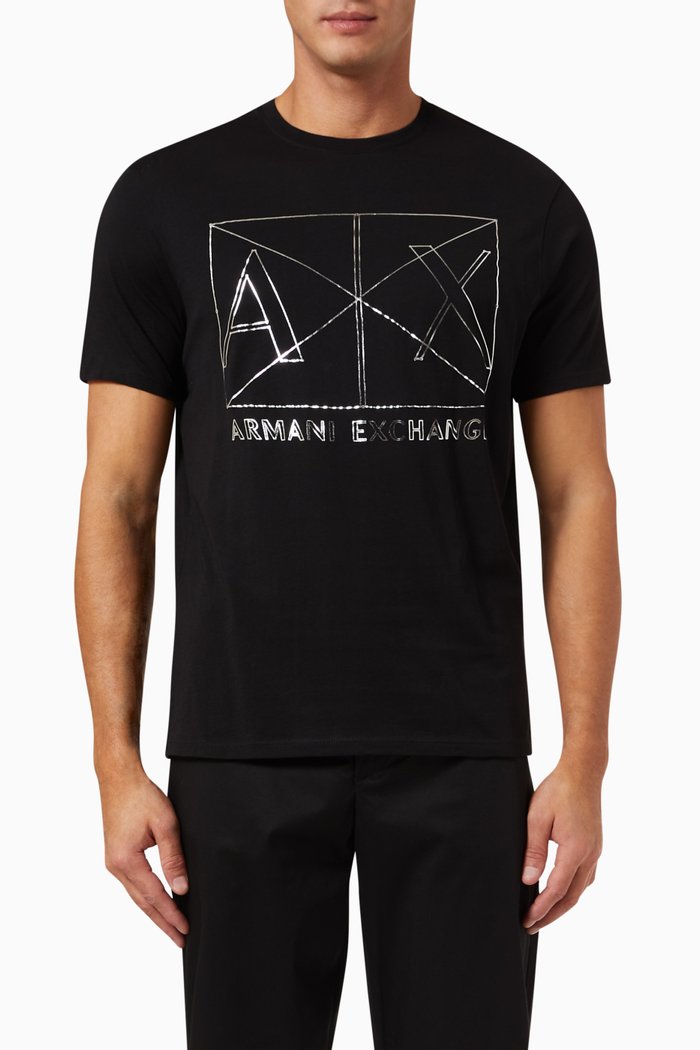 

Logo Print T-Shirt in Cotton, Black