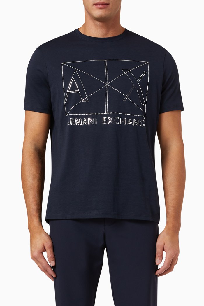 

Logo Print T-shirt in Cotton, Blue