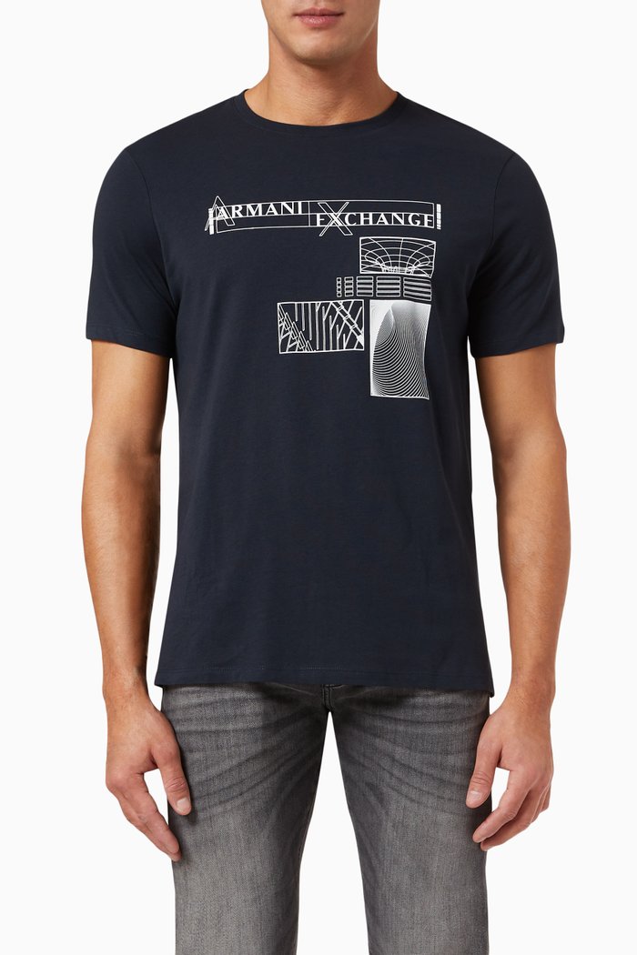 

Logo Print T-shirt in Cotton, Blue