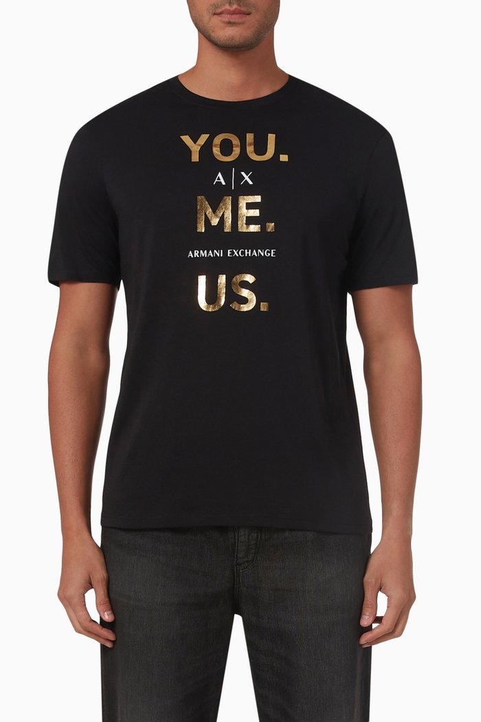 

You.Me.Us T-shirt in Cotton, Black