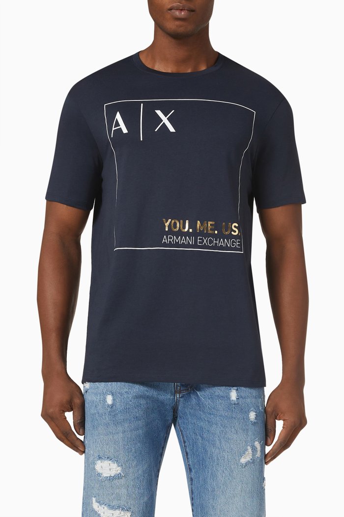 

Logo Short Sleeve T-shirt in Cotton, Blue