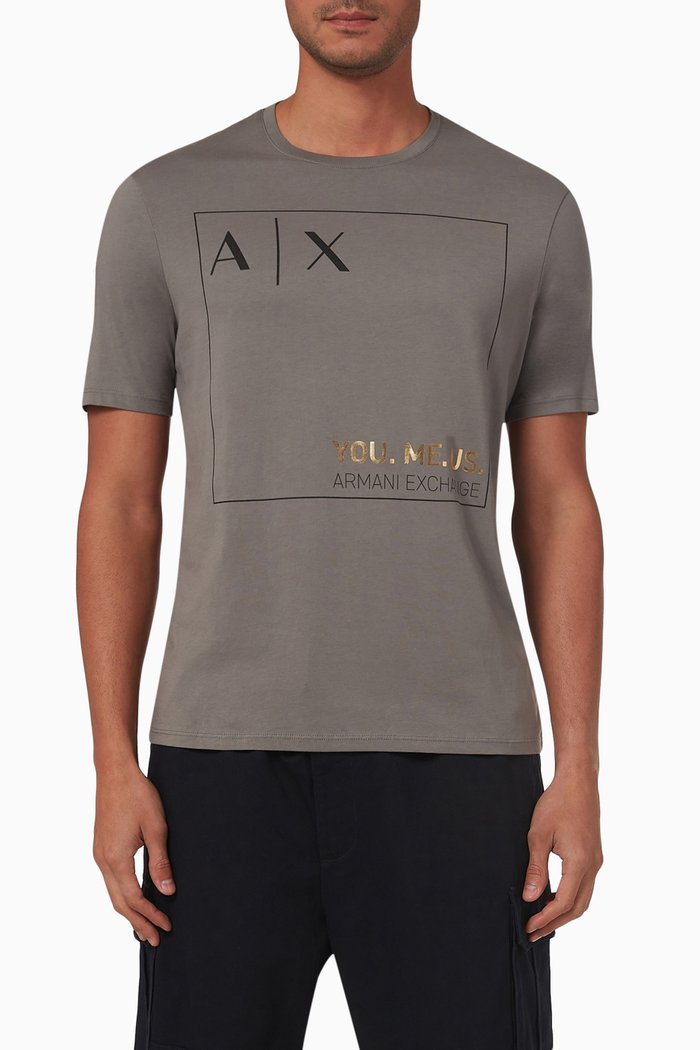 

Logo Short Sleeve T-shirt in Cotton, Grey