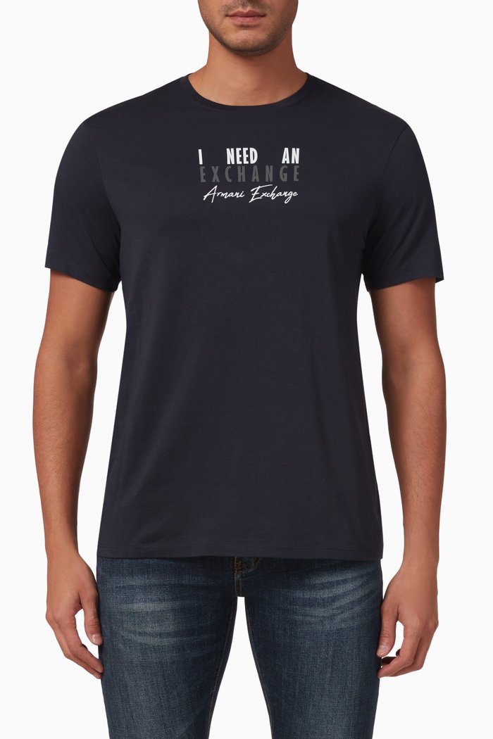 T-shirt in Cotton Jersey, Blue