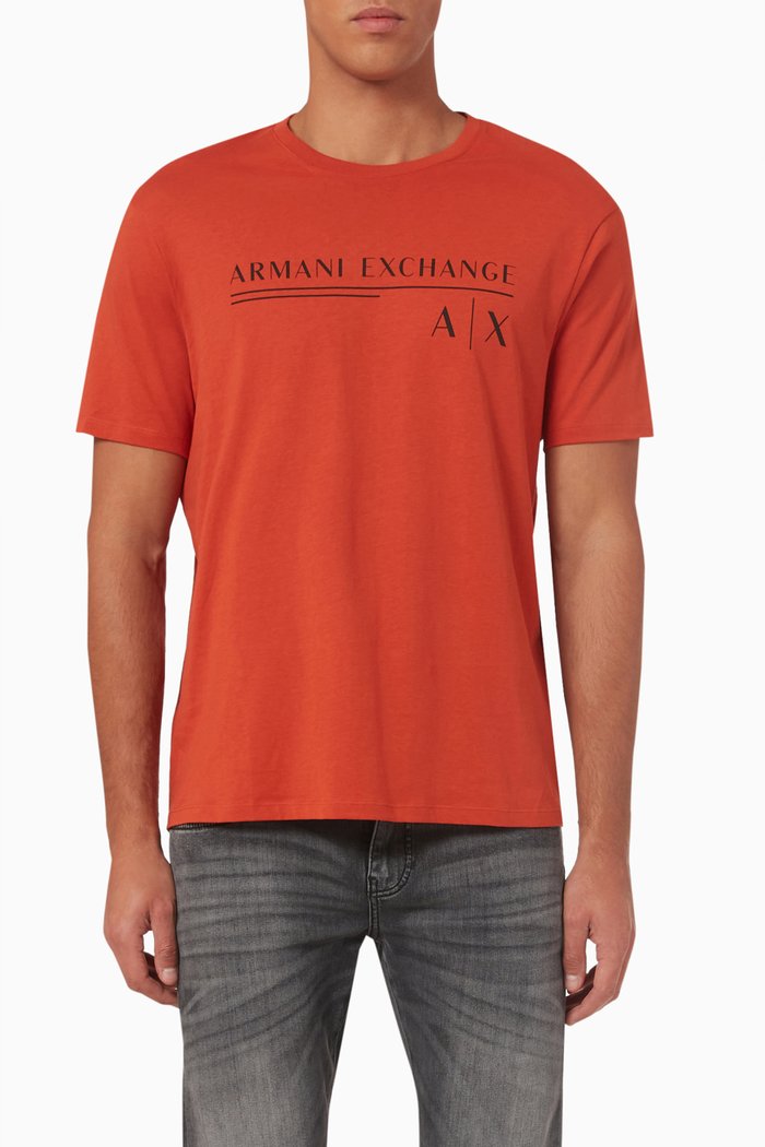 

Logo Print T-shirt in Cotton, Brown