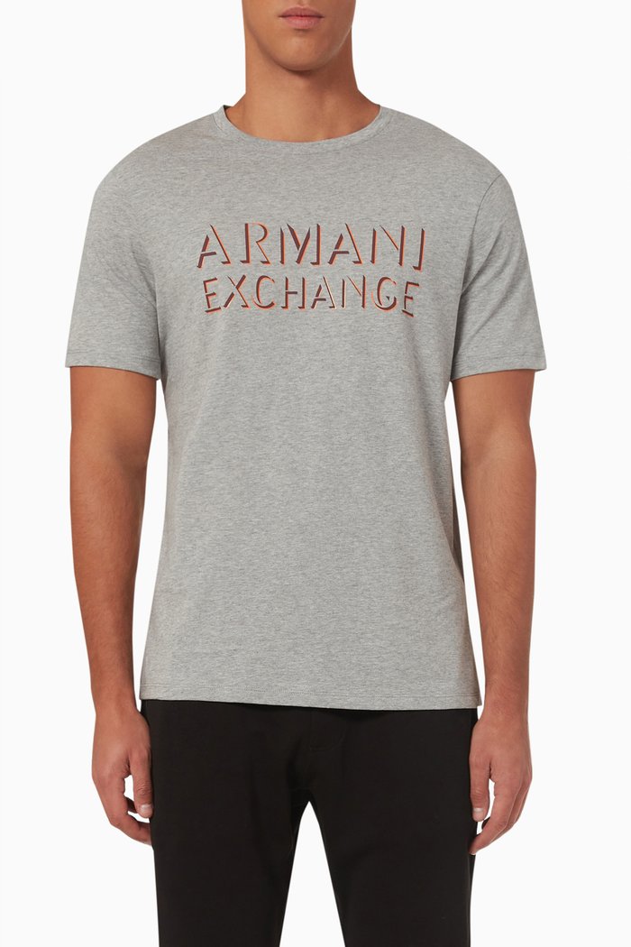 

Logo Print T-shirt in Cotton, Grey