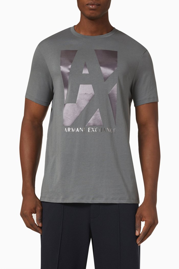 

Logo Short Sleeve T-shirt in Cotton, Grey