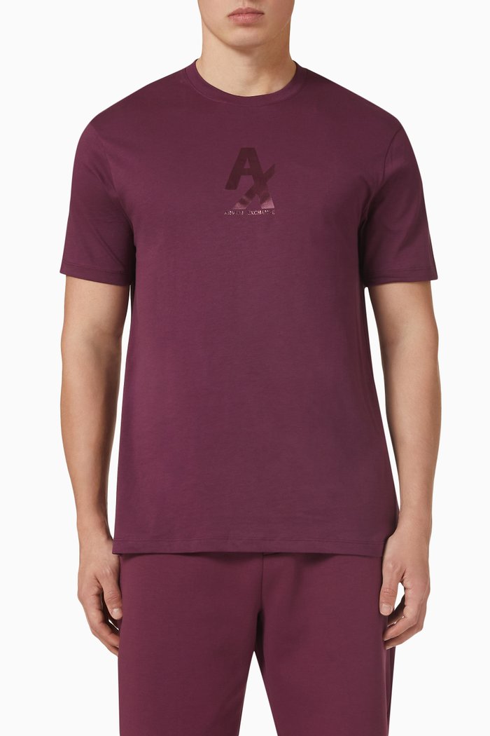

Logo Short Sleeve T-shirt in Jersey, Burgundy