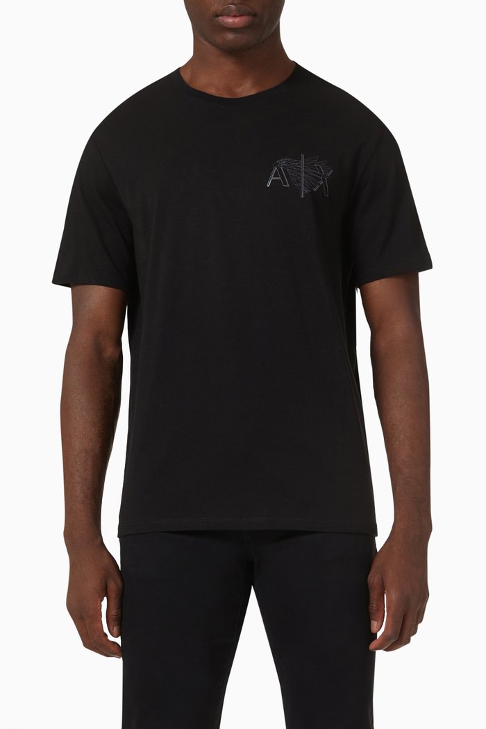 

Eagle AX Logo T-shirt in Cotton, Black