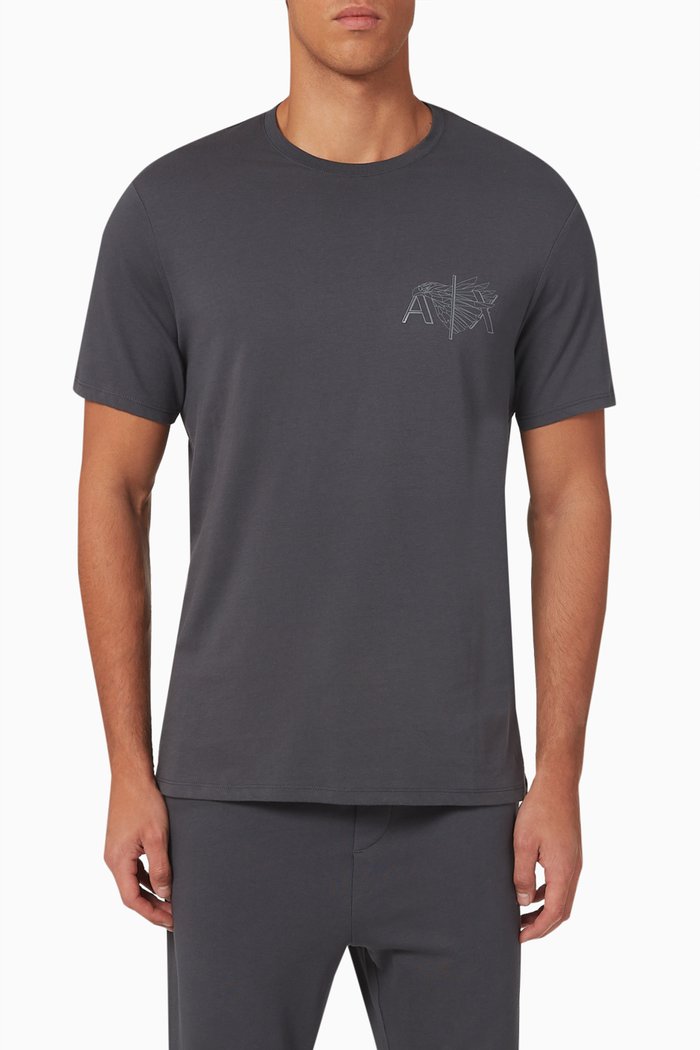 

Eagle AX Logo T-shirt in Cotton, Grey