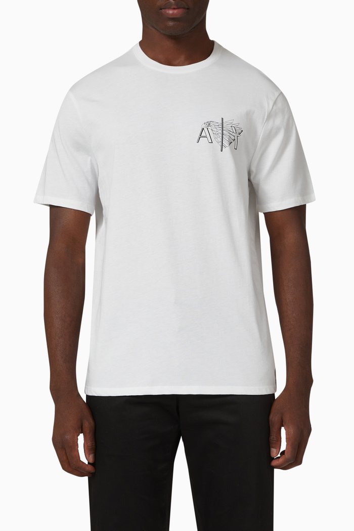 

Eagle AX Logo T-shirt in Cotton, White