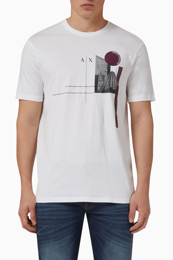 

AX Graphic Logo T-shirt in Cotton, White