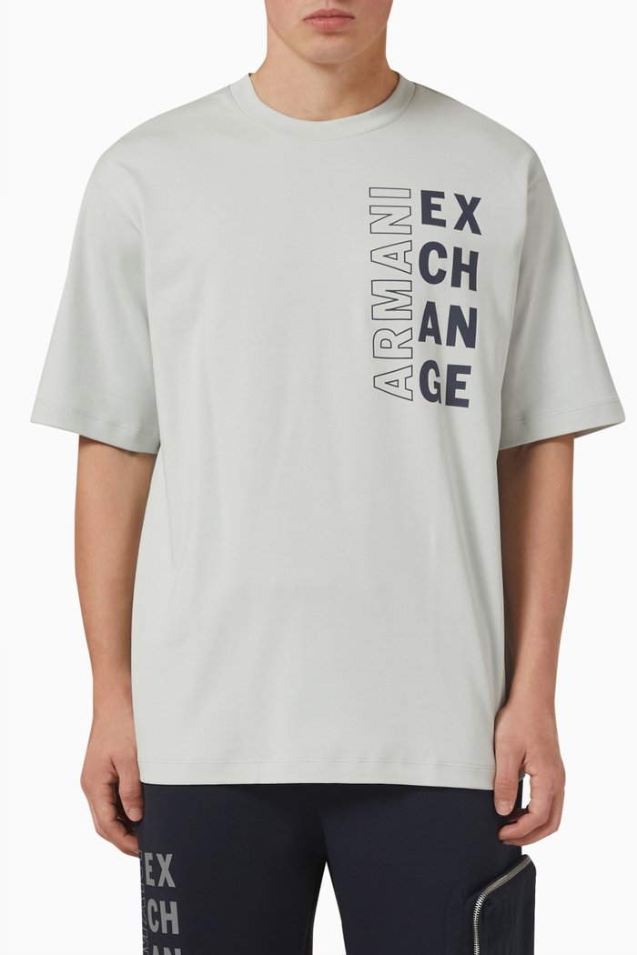 

Logo Print T-shirt in Jersey, Grey