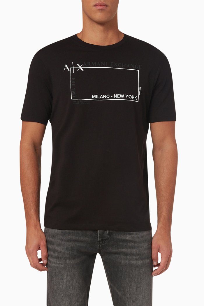 

Logo Printed T-shirt in Cotton, Black