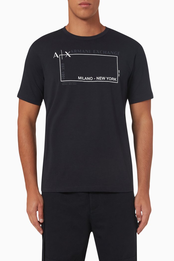 

Logo Printed T-shirt in Cotton, Blue
