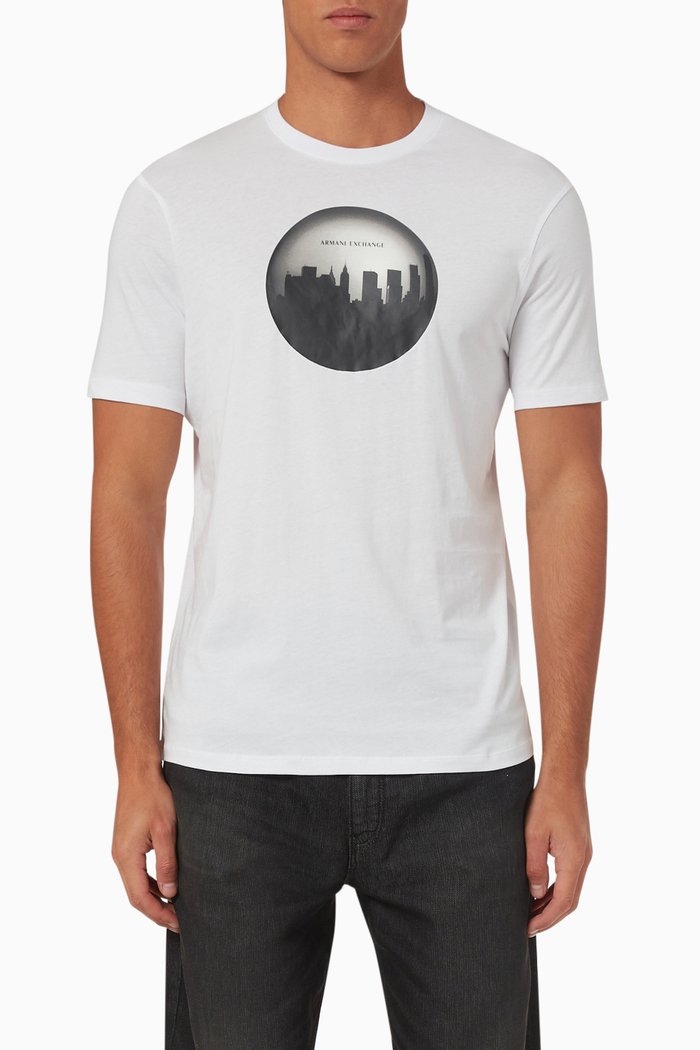 

Skyline Printed T-shirt in Cotton, White