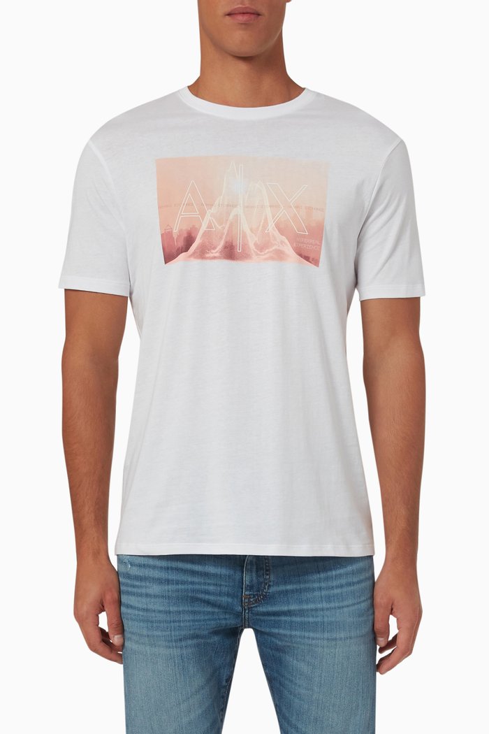 

Graphic Printed T-shirt in Cotton, White