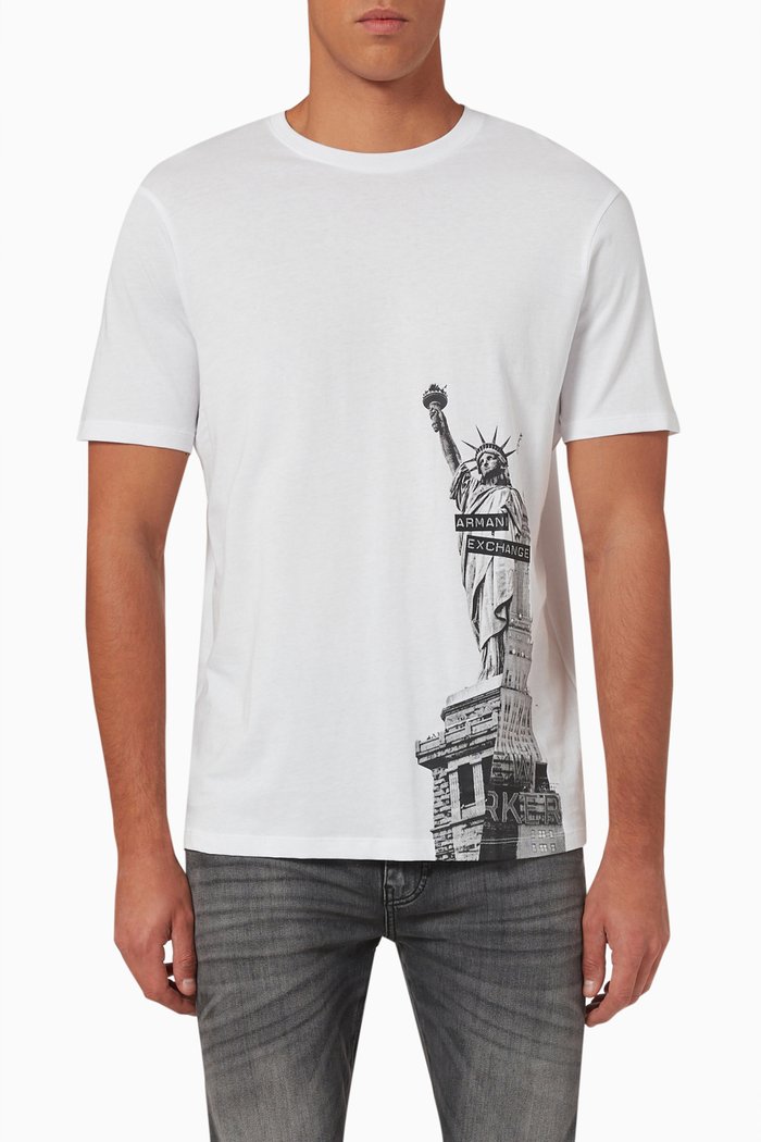 

Statue of Liberty Printed T-shirt in Cotton, White