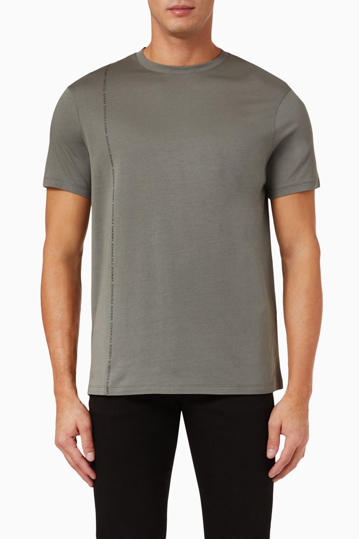 

Micro Logo Tape T-shirt in Cotton, Grey