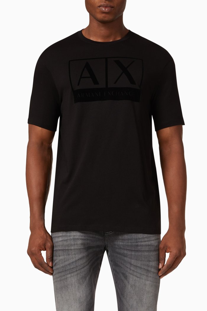 

Logo Print T-Shirt in Cotton, Black