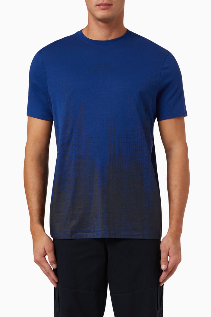

Logo Print T-Shirt in Cotton, Blue