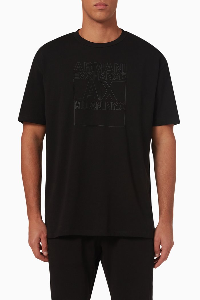 Logo Printed T-shirt in Cotton, Black