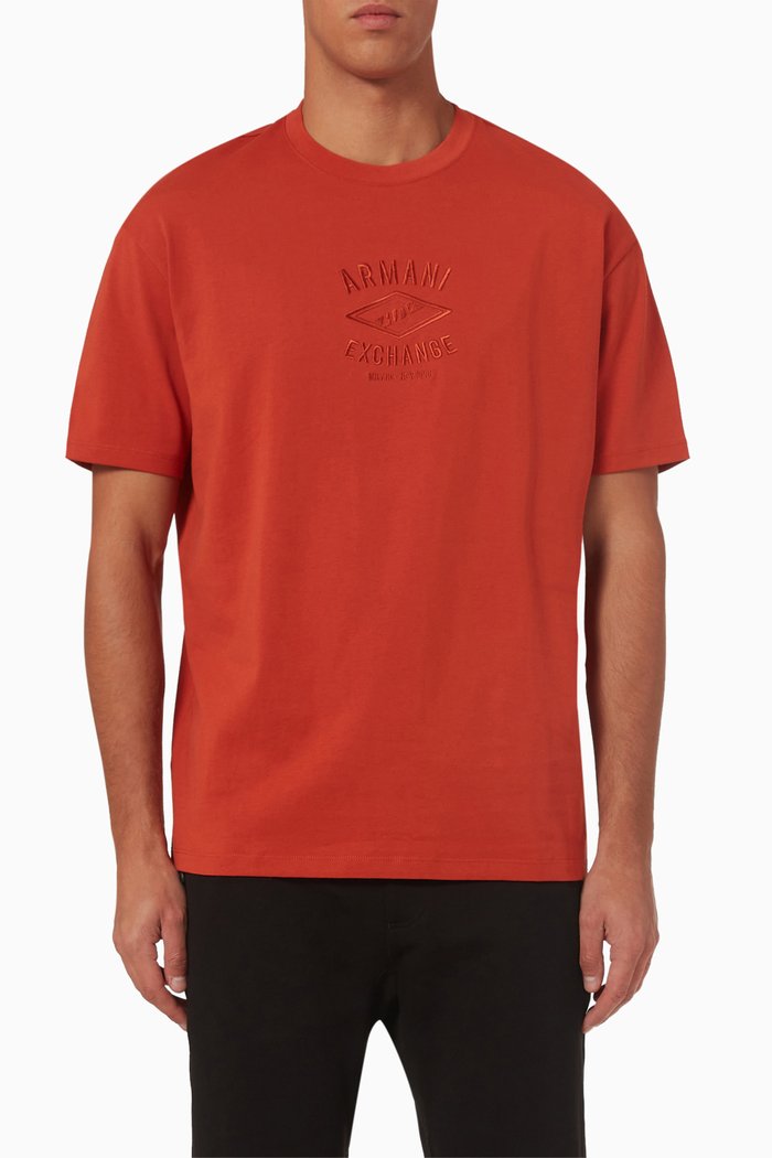 

Logo Embroidered T-shirt in Cotton, Brown