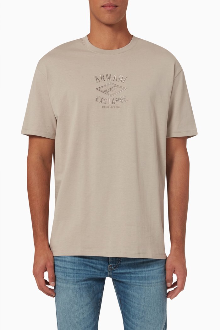 

Logo Embroidered T-shirt in Cotton, Neutral