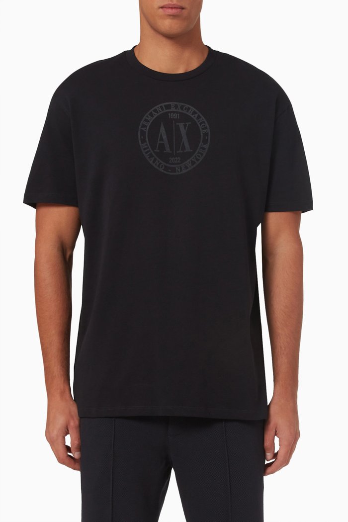 

Contrasted Logo T-shirt in Cotton, Blue
