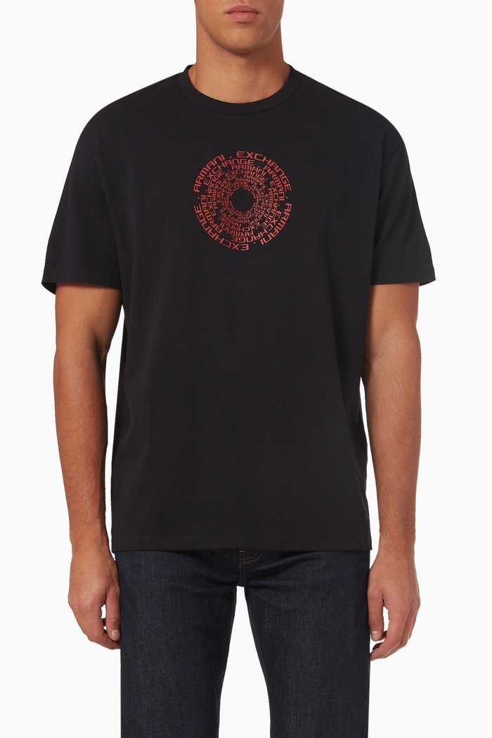 

Repeat Logo Printed T-shirt in Cotton, Blue