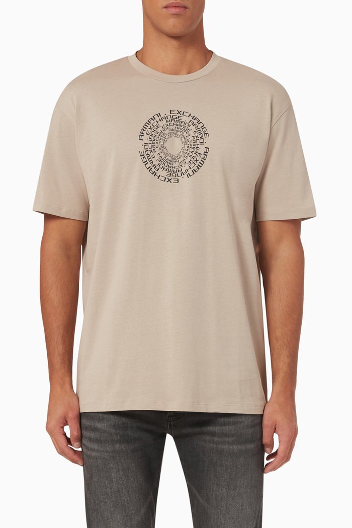 

Repeat Logo Printed T-shirt in Cotton, Neutral
