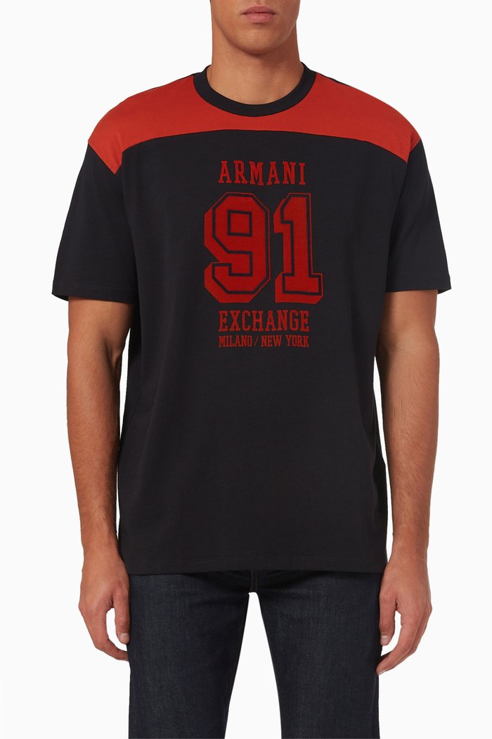 

90s Logo Print T-shirt in Cotton, Blue