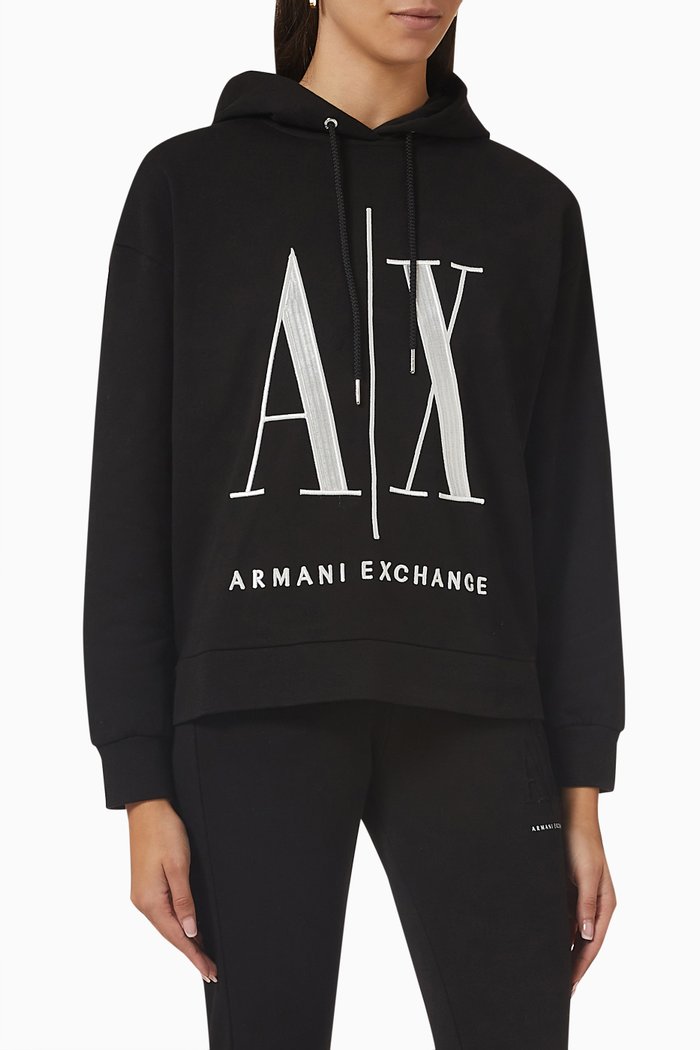

Bold Icon AX Logo Hoodie, Black