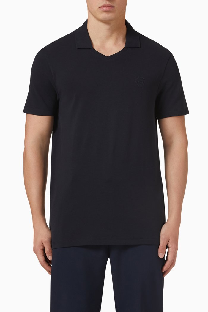 

Circle Logo Polo T-shirt in Cotton, Blue