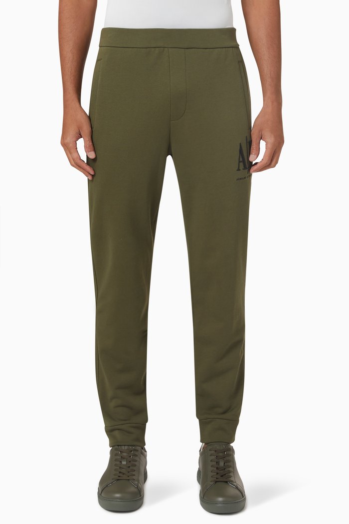 

AX Logo Sweatpants in Cotton, Green