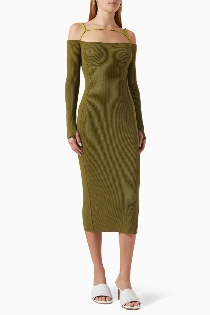 

La Robe Sierra Cut-out Midi Dress in Viscose-blend, Green