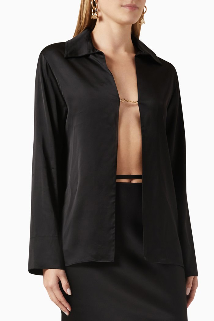 

La Chemise Notte Shirt in Viscose-blend, Black