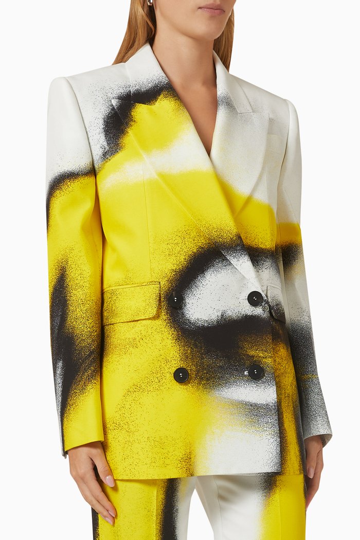 

Mushroom Spores Double-breasted Jacket in Viscose, White