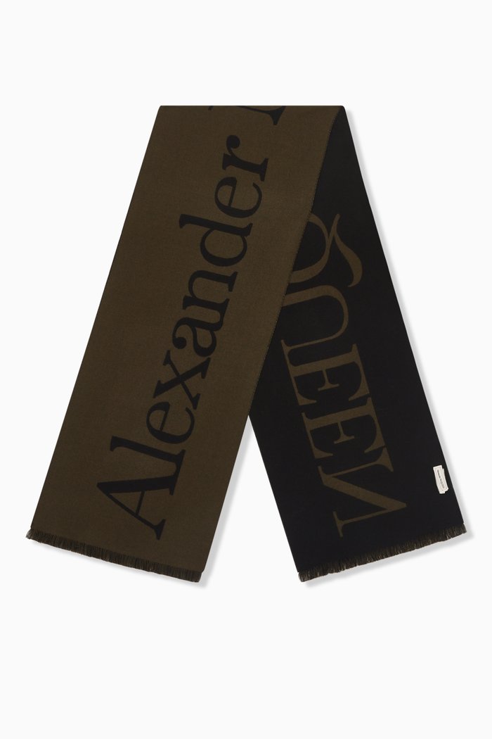 

Classic Logo Scarf in Wool, Brown