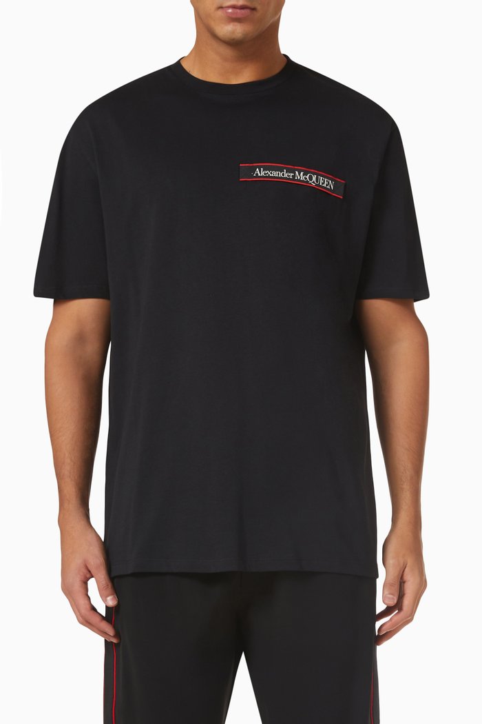 

Selvedge Logo Tape T-shirt in Cotton Jersey, White