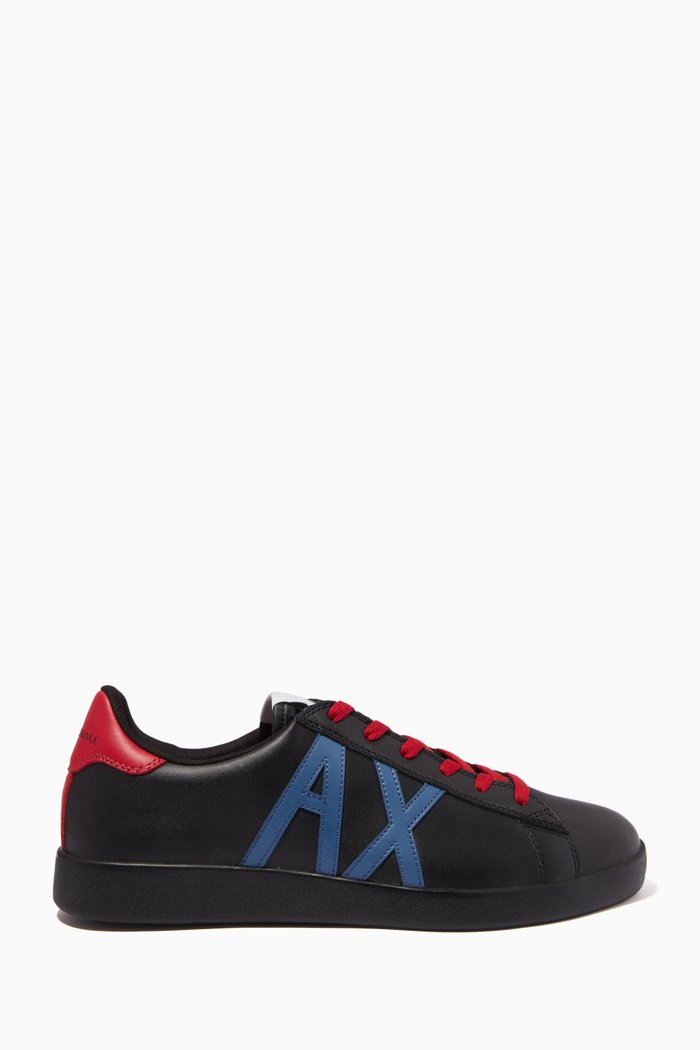 

AX Low-top Sneakers in Leather, Black