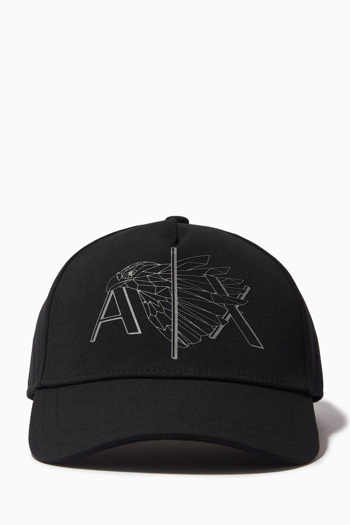 

AE Eagle Logo Baseball Cap in Cotton Twill, Black
