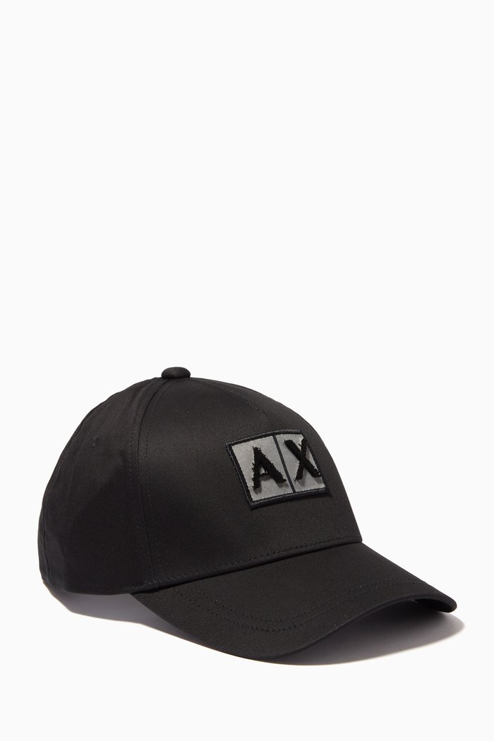 

Square Patch Logo Baseball Cap in Gabardine, Black