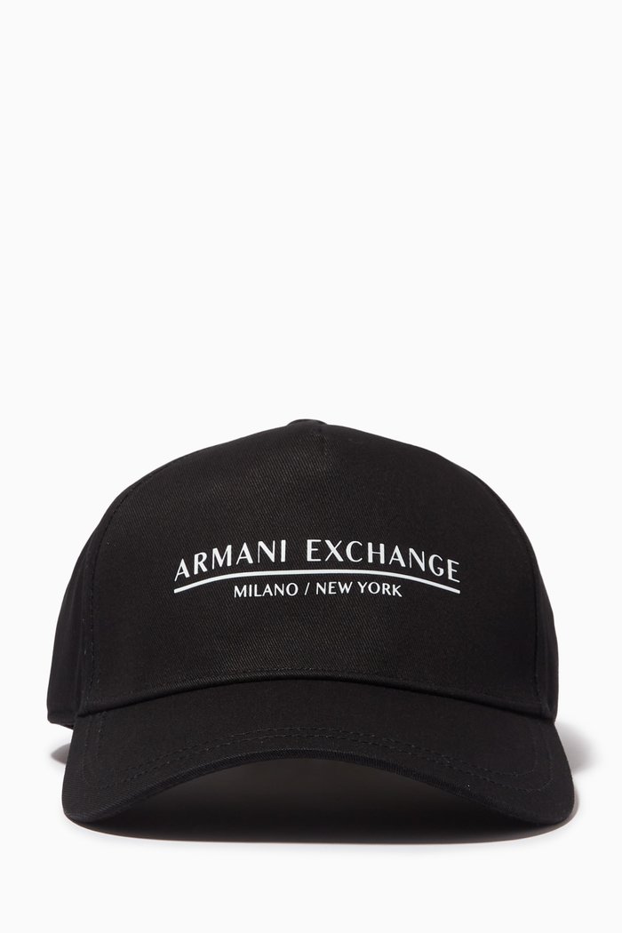 Logo Baseball Cap in Cotton Twill, Black
