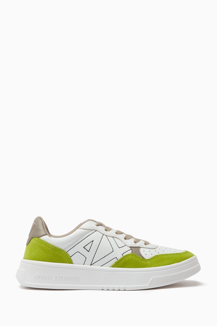 AX Logo Sneakers in Faux-leather, Multicolour